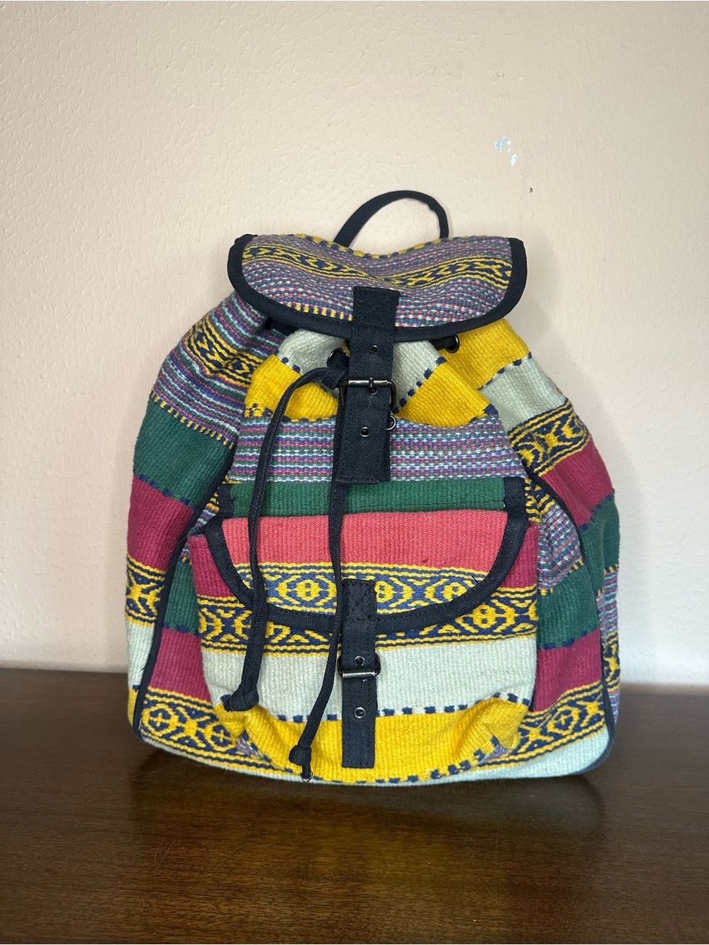 Hipster Hemp Multicolor Patterned Vintage Backpack